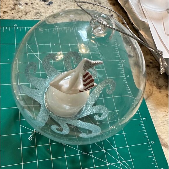 Vtg Nautical Ornament Light-Up Color-Changing Christmas Decoration Glass Globe - Picture 4 of 14